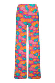 thumbnail: Ellastiek wide leg regular waist broek multi