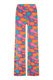 thumbnail: Ellastiek wide leg regular waist broek multi