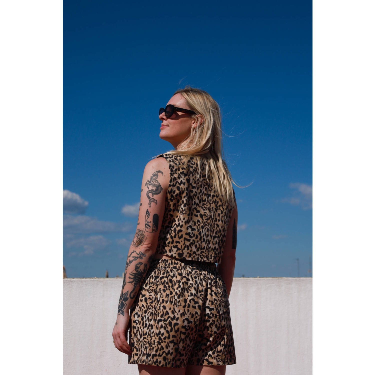 Ellastiek gilet bruin