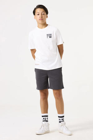 relaxed sweatshort antraciet