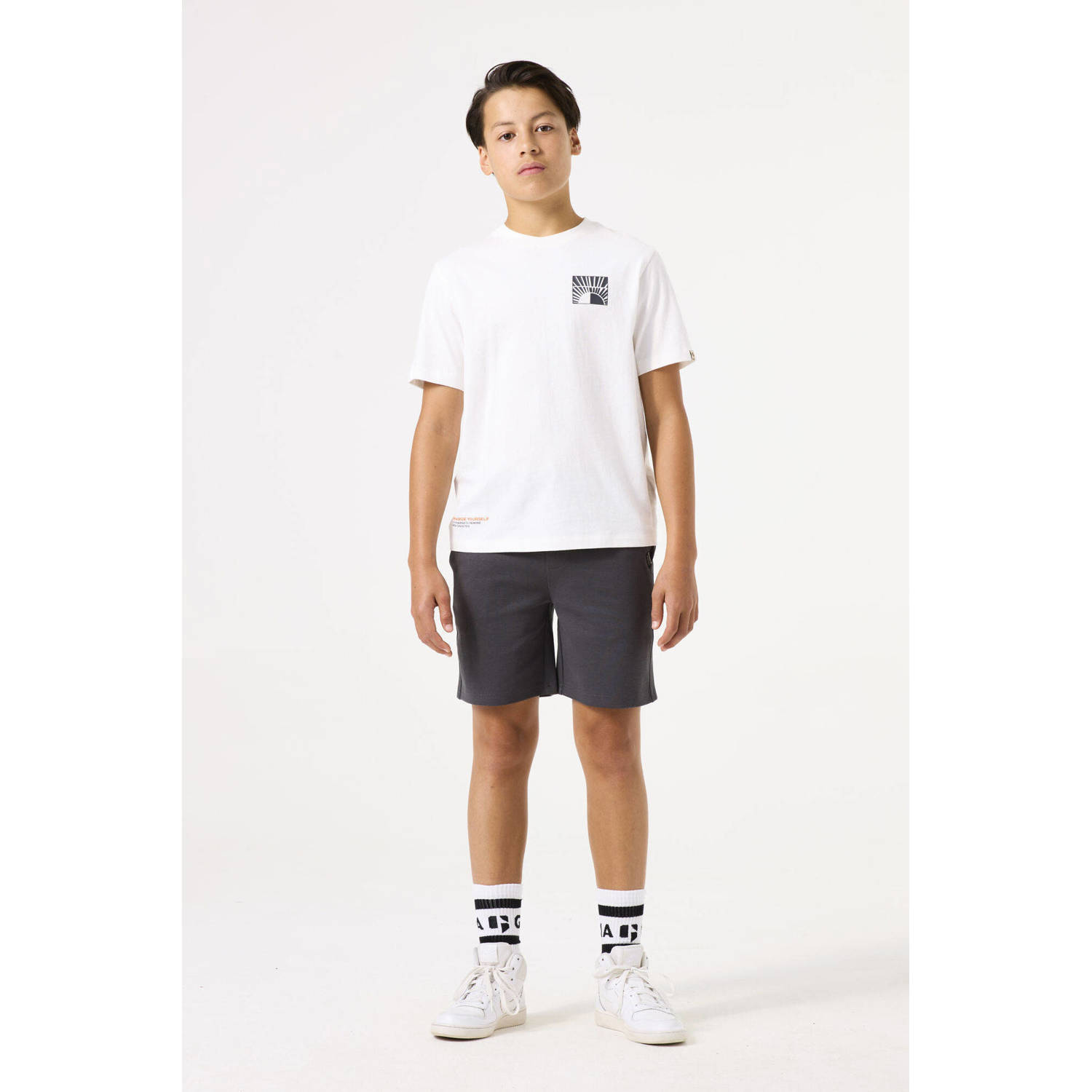 Garcia relaxed sweatshort antraciet