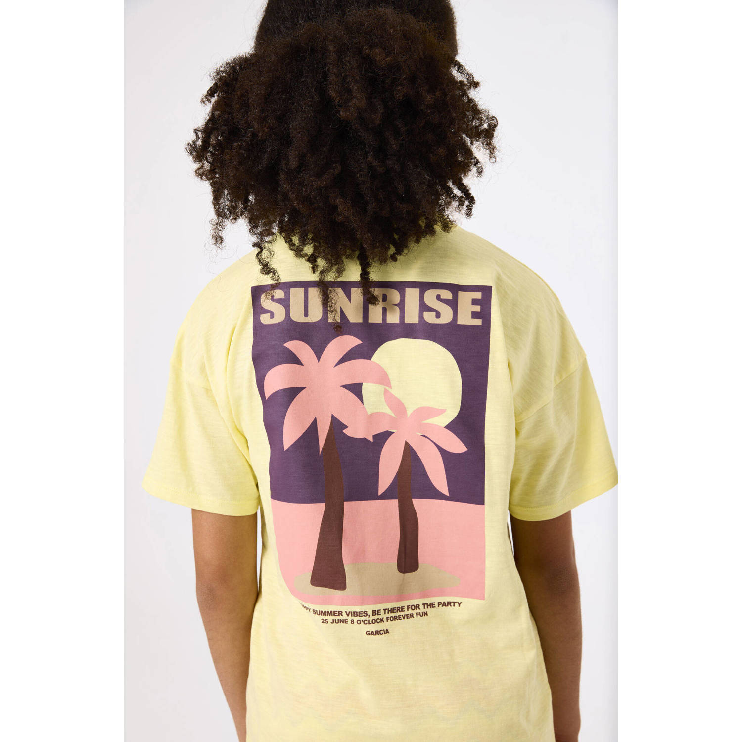 Garcia T-shirt lichtgeel
