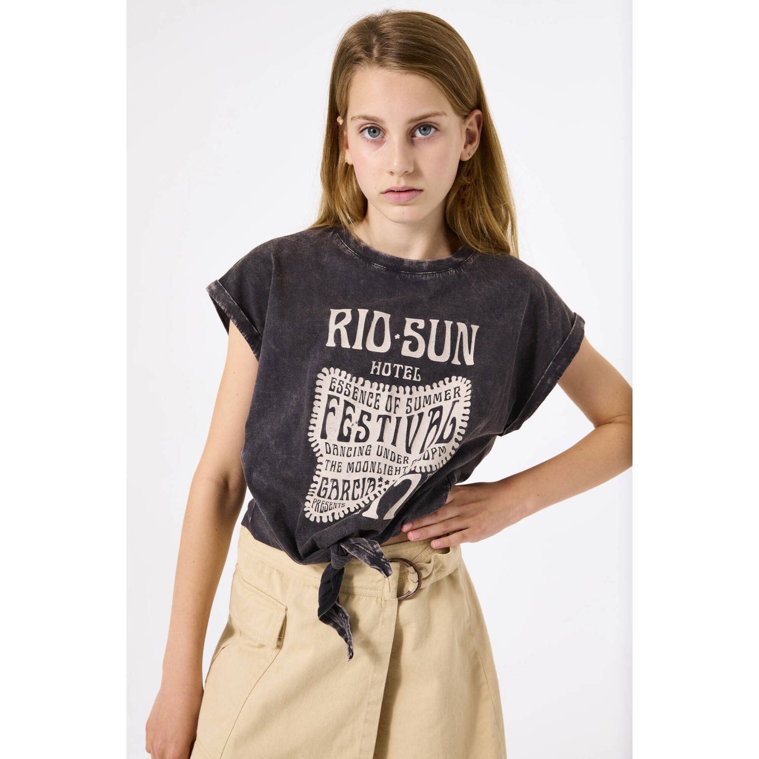 Garcia T-shirt met gewassen look voor meisjes