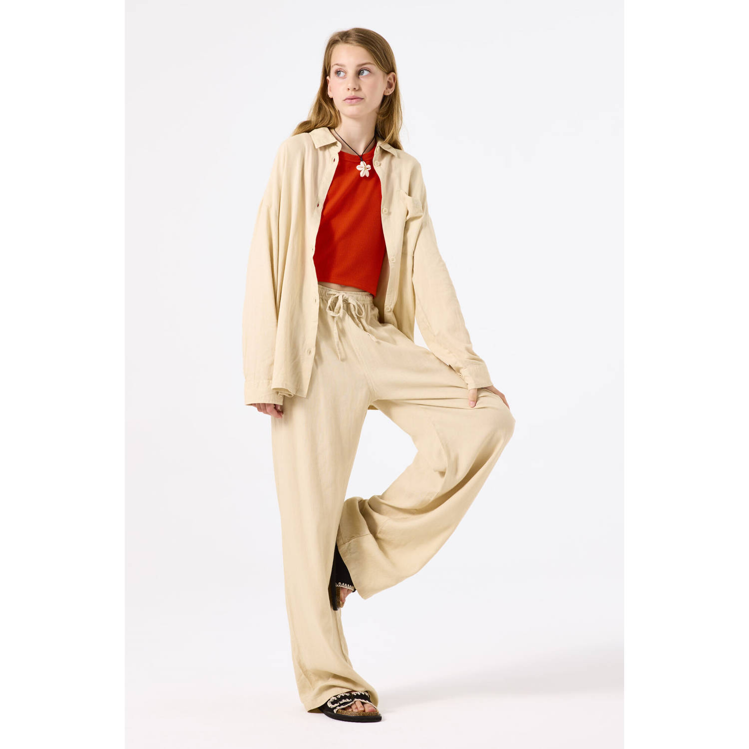 Garcia relaxed casual broek beige