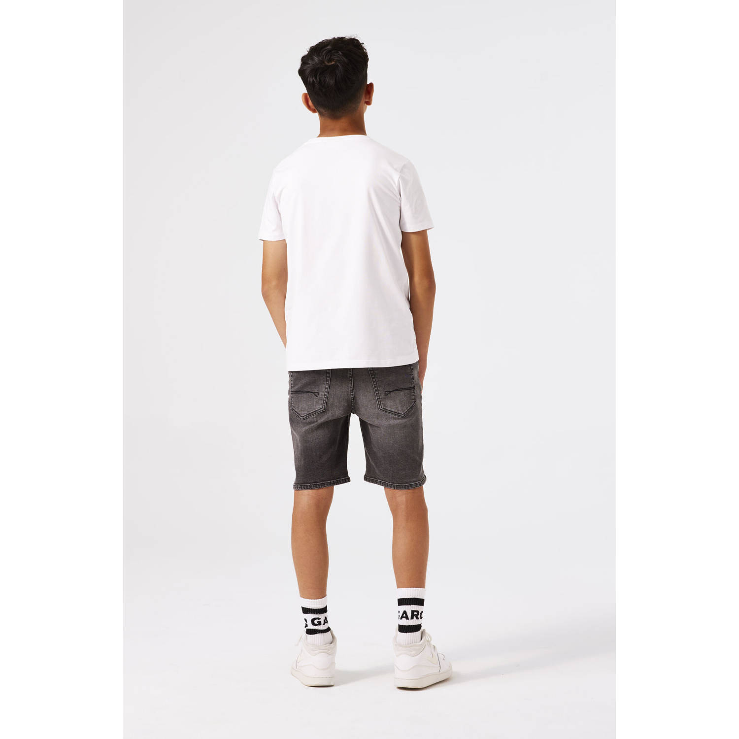 Garcia relaxed denim short grey denim
