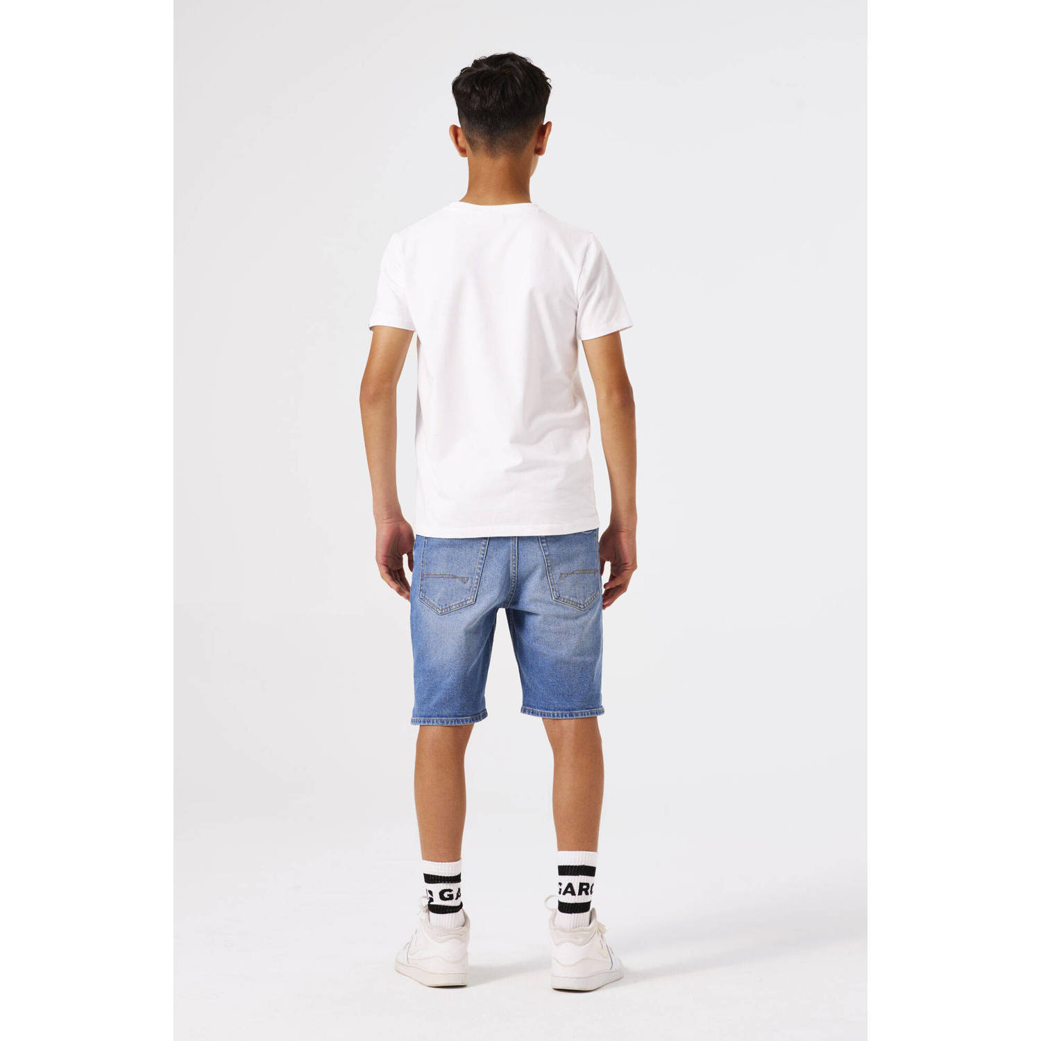 Garcia relaxed denim short medium blue denim