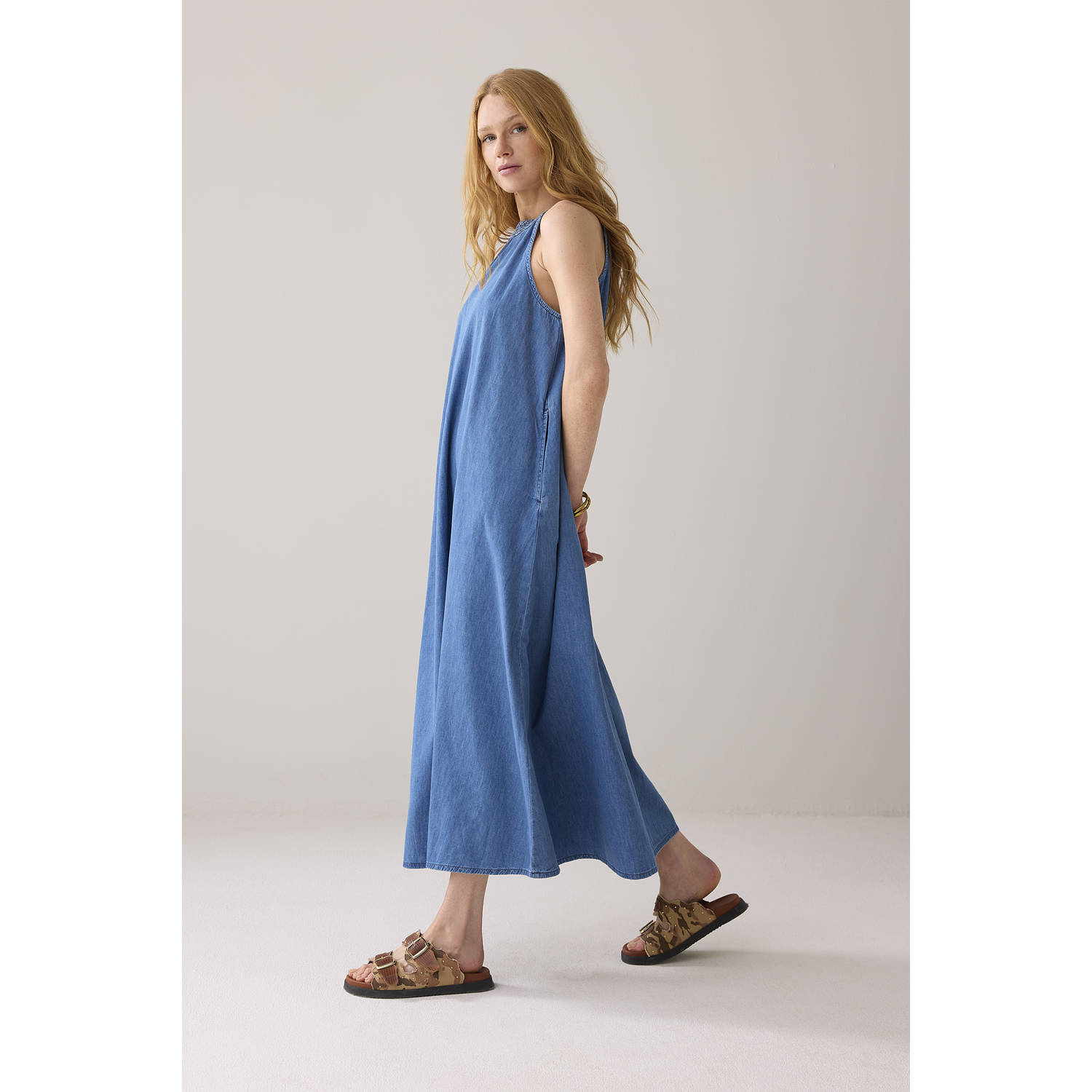 Summum denim zomerjurk medium blue denim