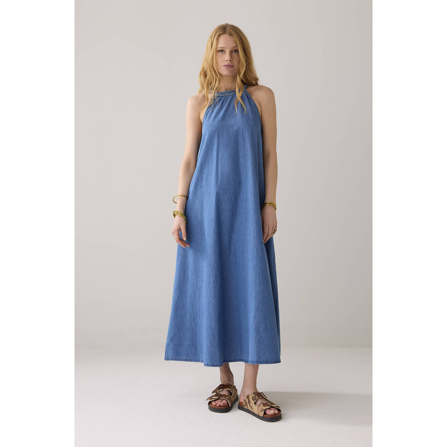 Summum denim zomerjurk medium blue denim