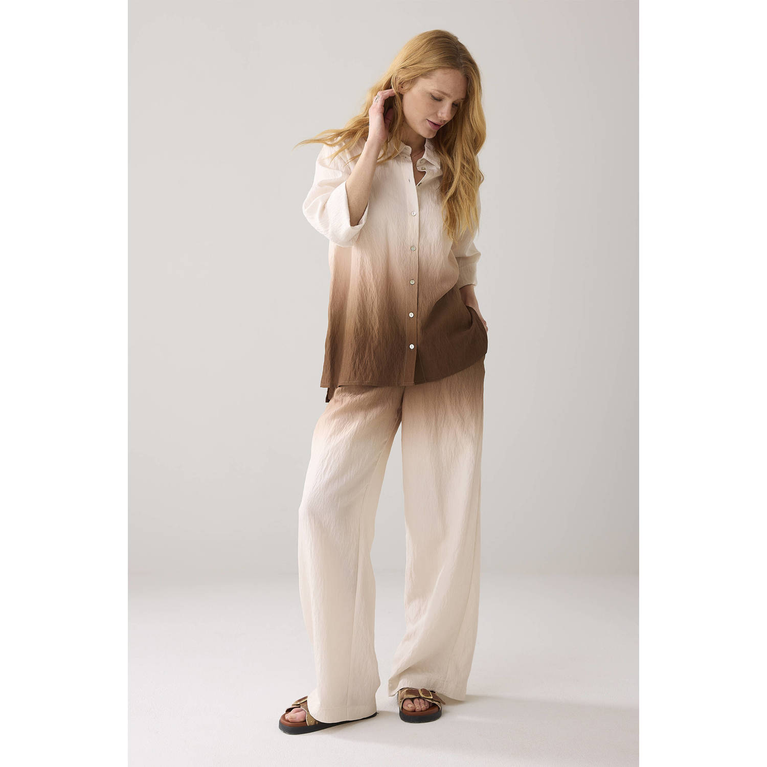 Summum wide leg regular waist casual broek multi