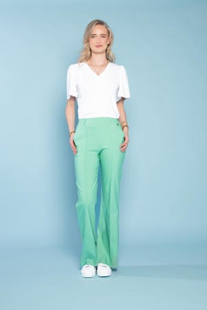flared regular waist broek mintgroen