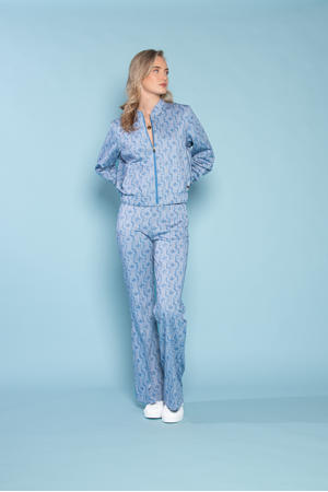 flared regular waist broek lichtblauw