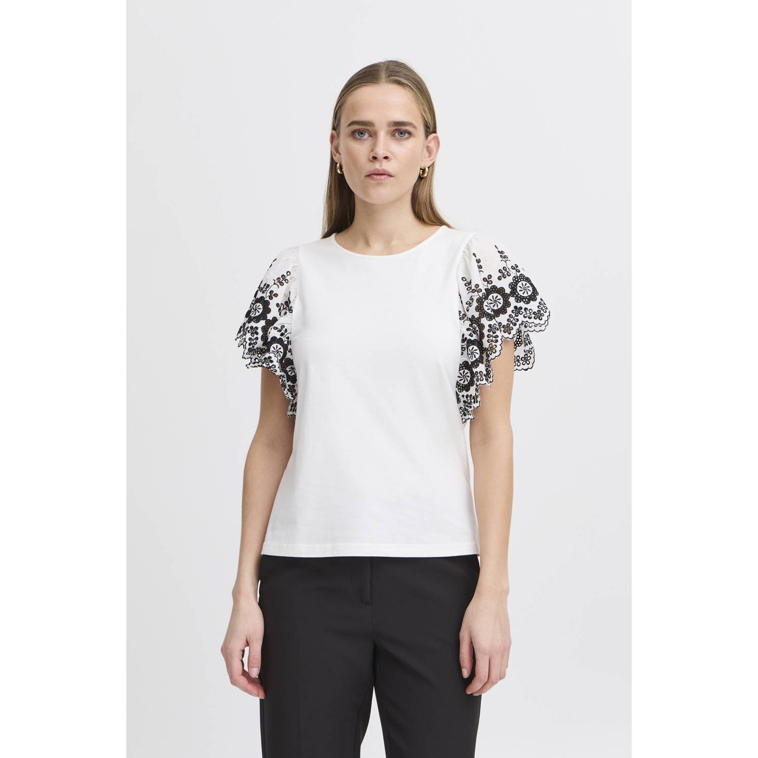 Ichi T-shirt met ronde hals model 'MALUI'