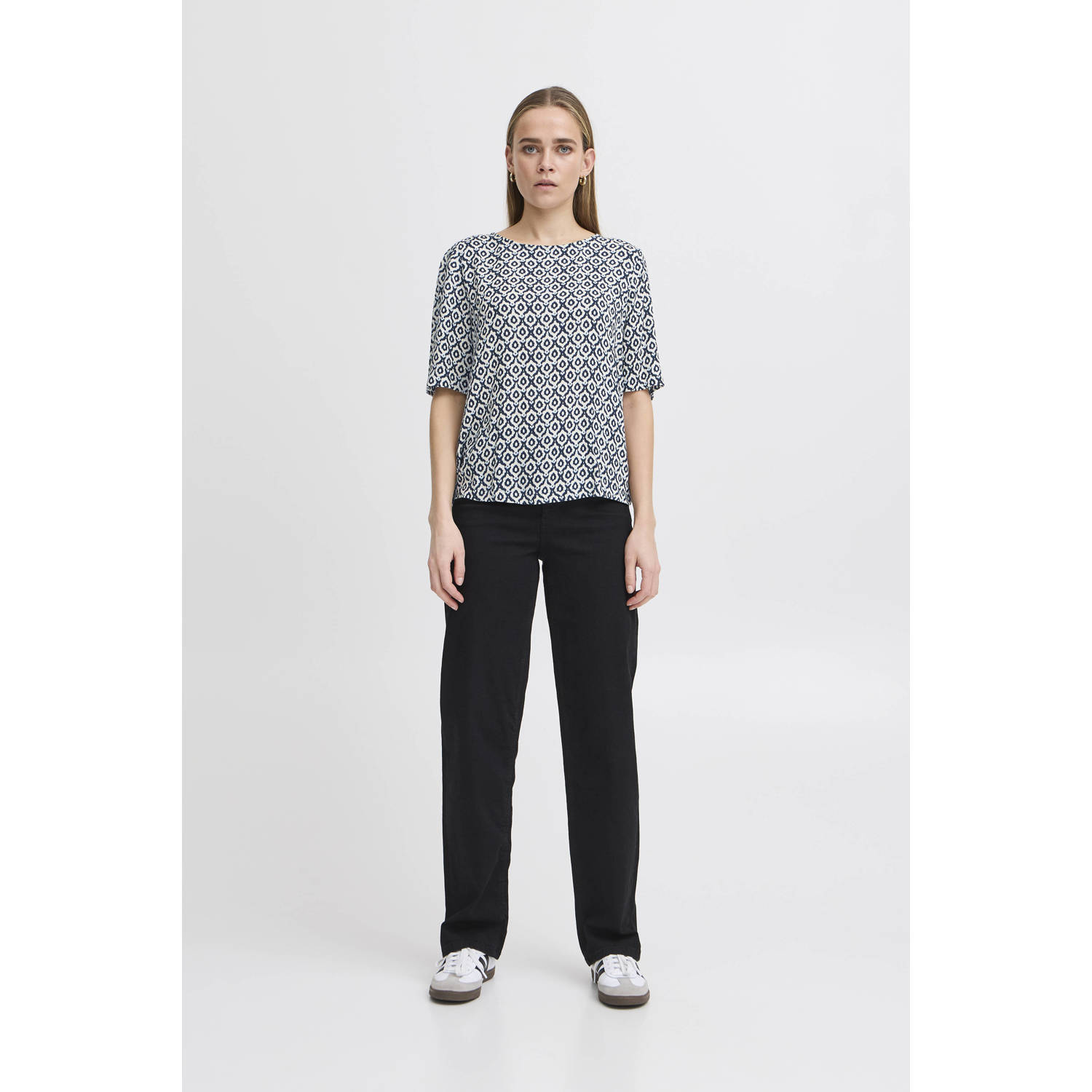 ICHI blouse blauw