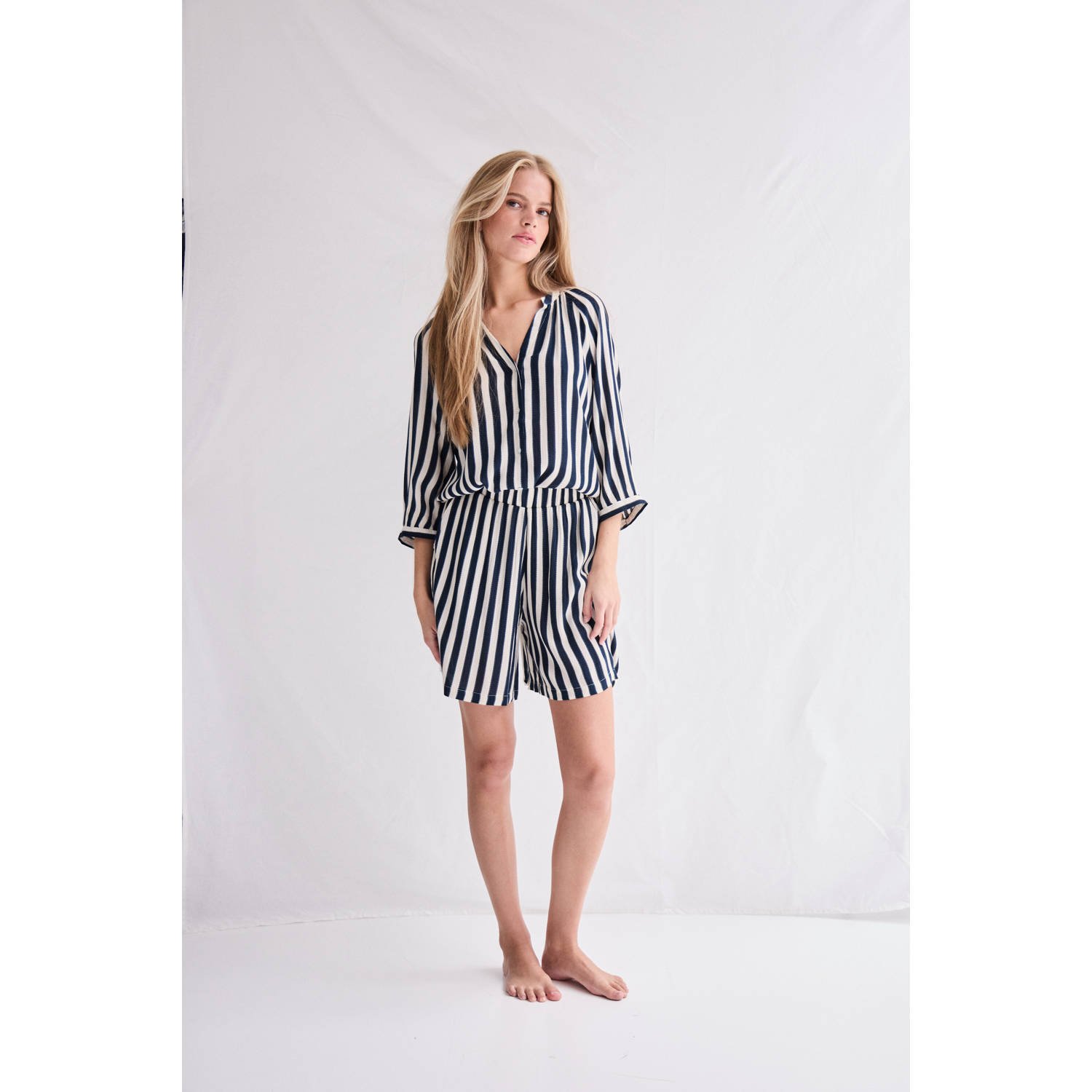 ICHI blouse blauw