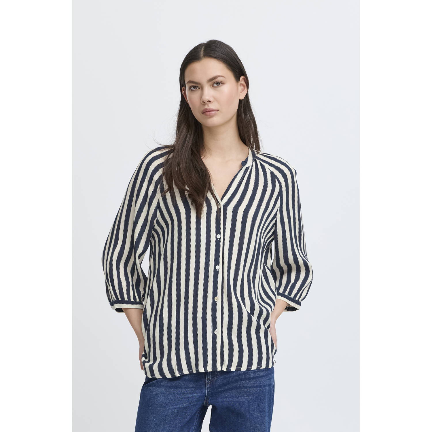 ICHI blouse blauw