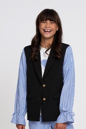 blazer met gestreepte mouwen zwart/blauw