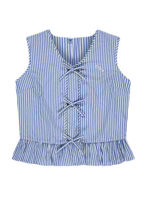 mouwloze top blauw
