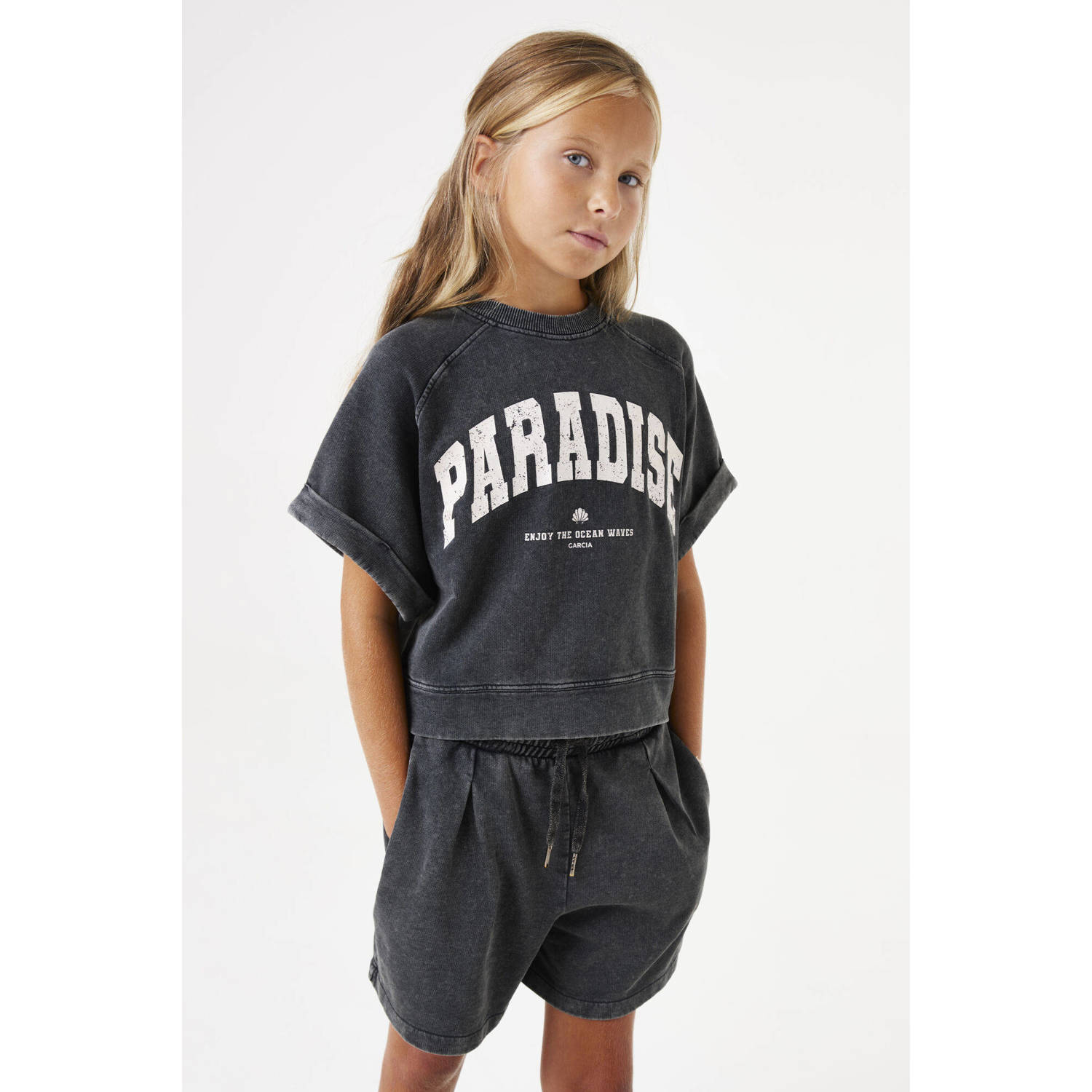 Garcia relaxed sweatshort grijs