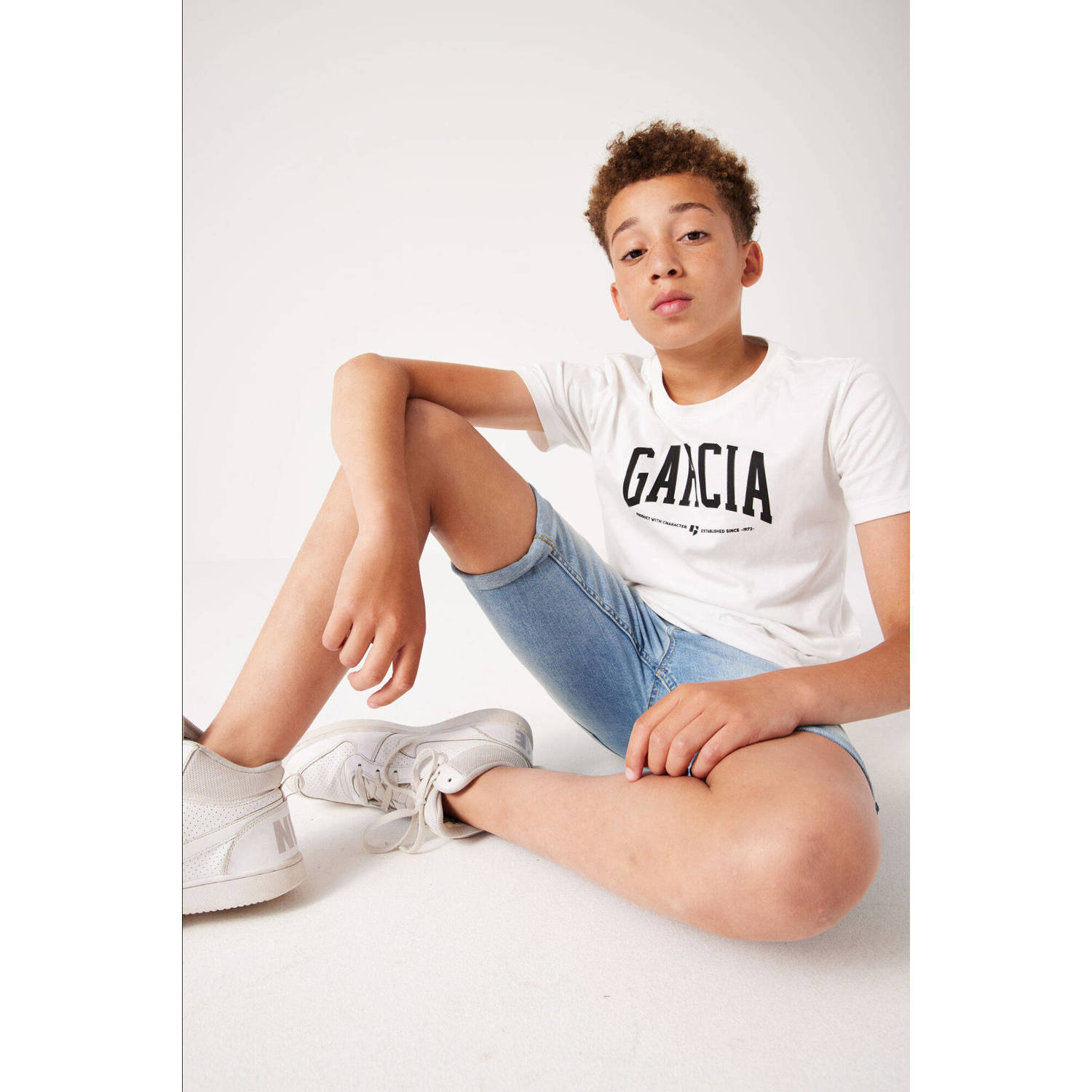 Garcia denim slim denim short light blue denim
