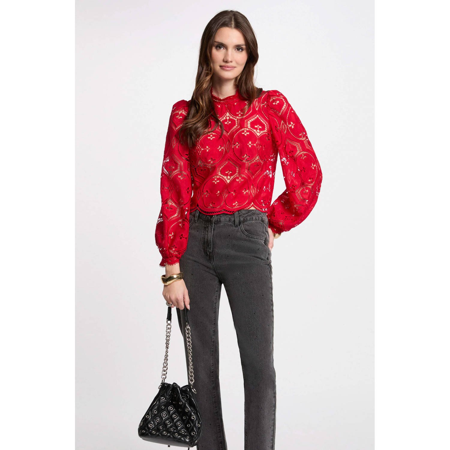 Morgan cropped top rood