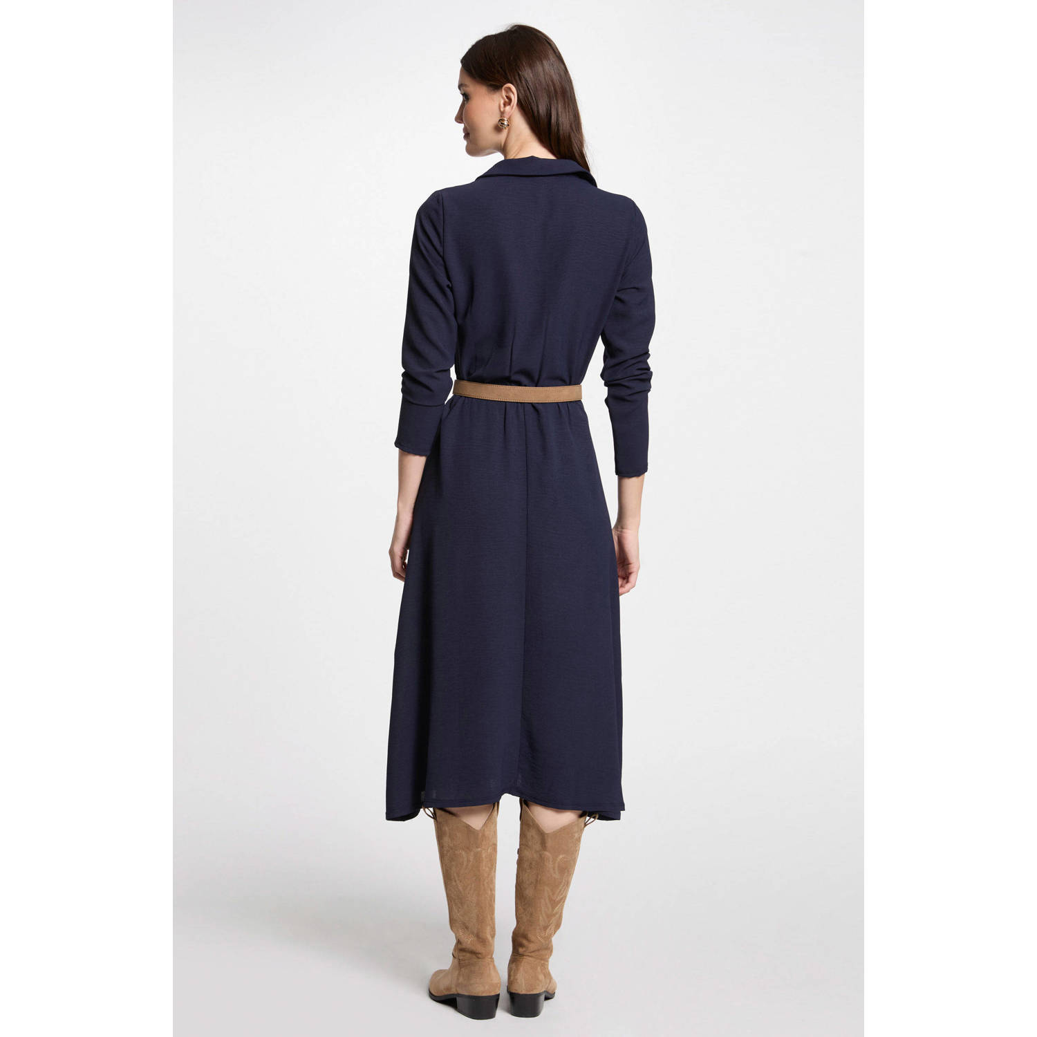Morgan midi jurk marine