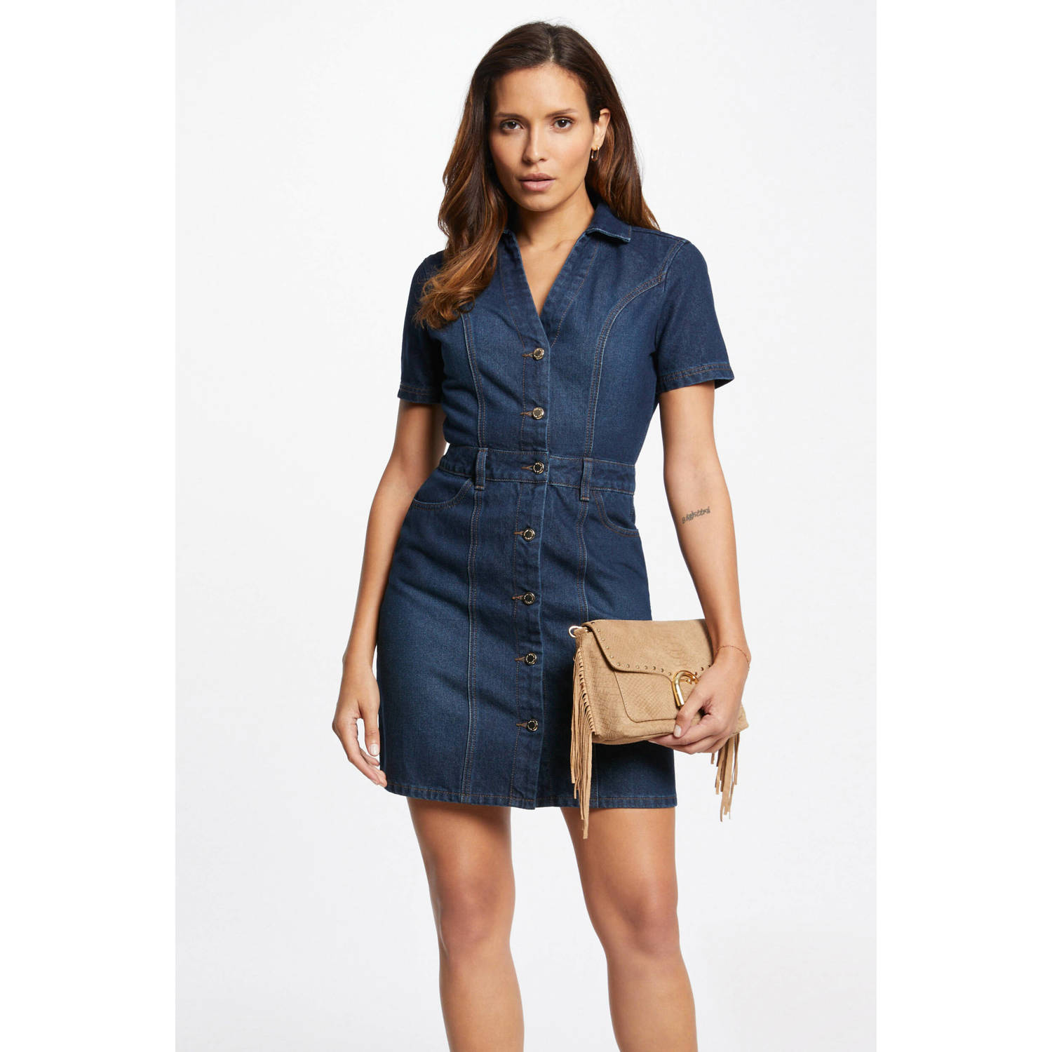 Morgan blousejurk dark blue denim