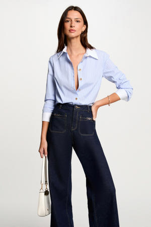gestreepte blouse lichtblauw