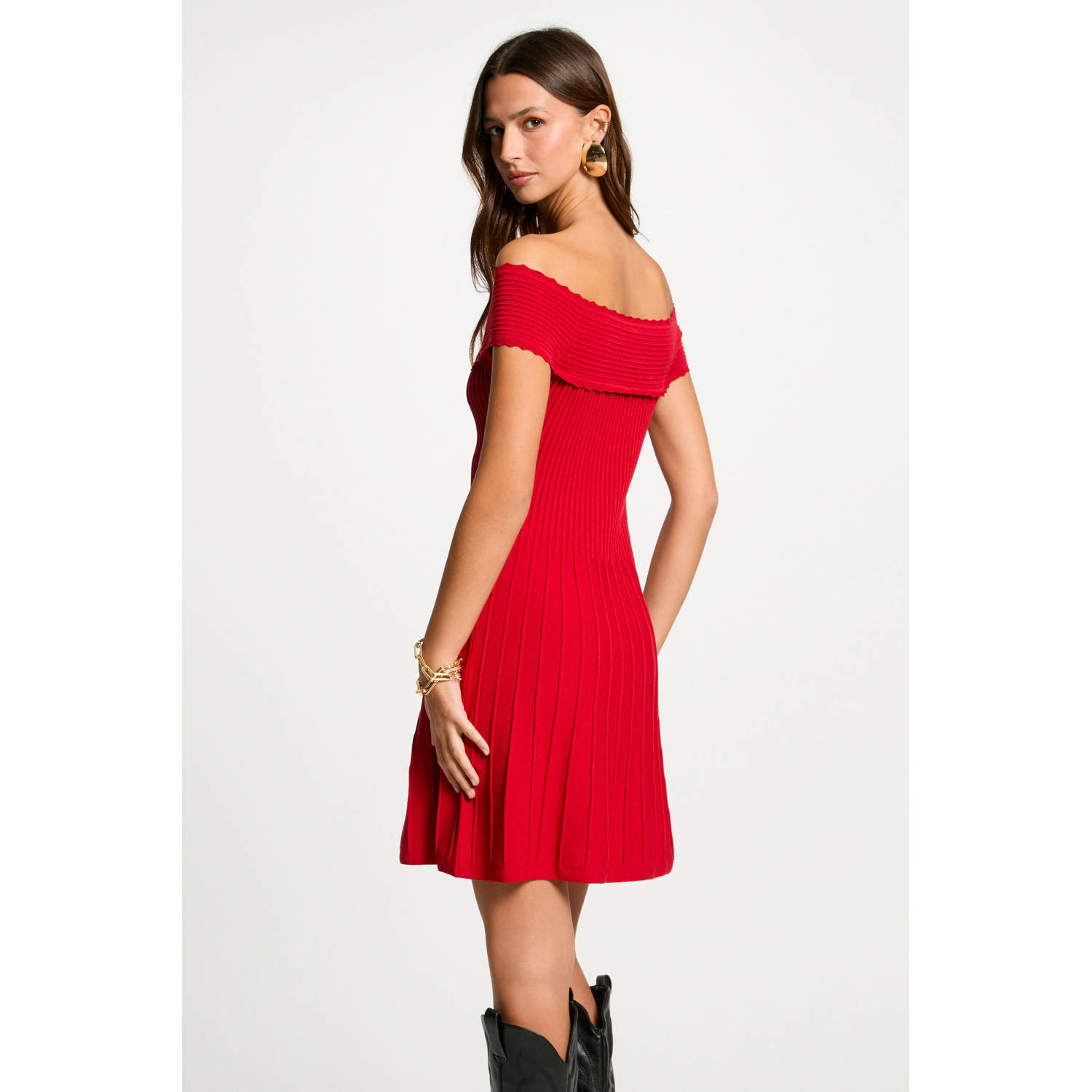 Morgan off shoulder jurk rood