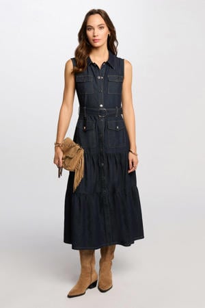 blousejurk dark blue denim