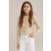 WE Fashion vest beige fijn gebreid zand