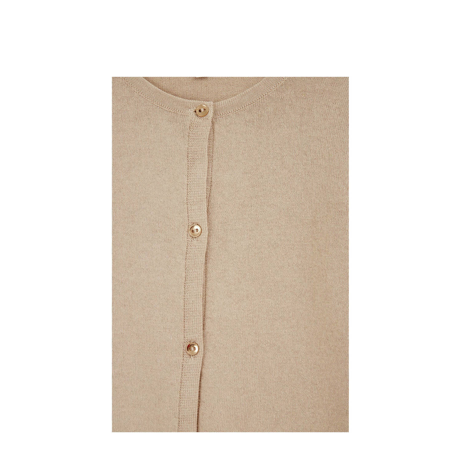 WE Fashion vest beige fijn gebreid
