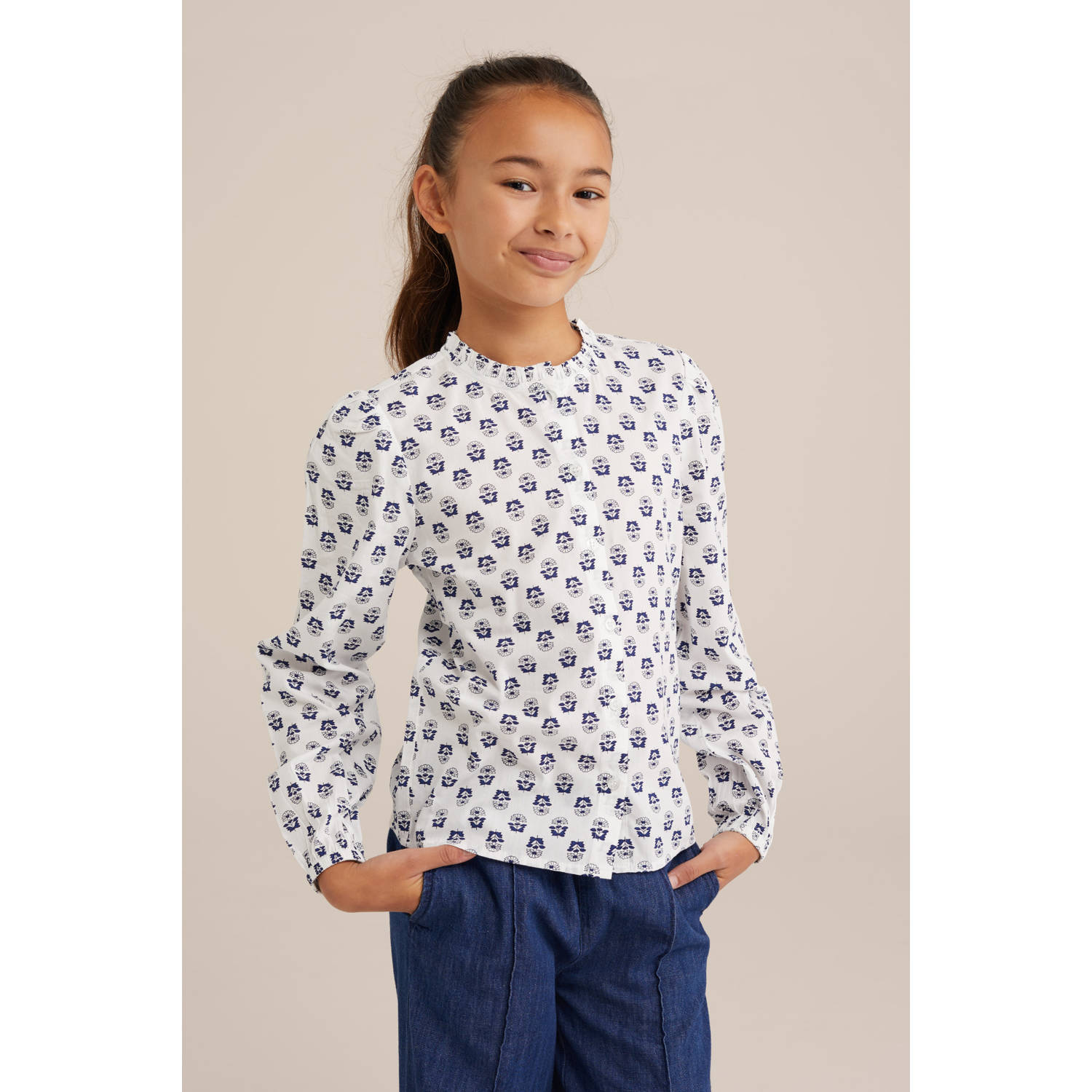 WE Fashion blouse donkerblauw