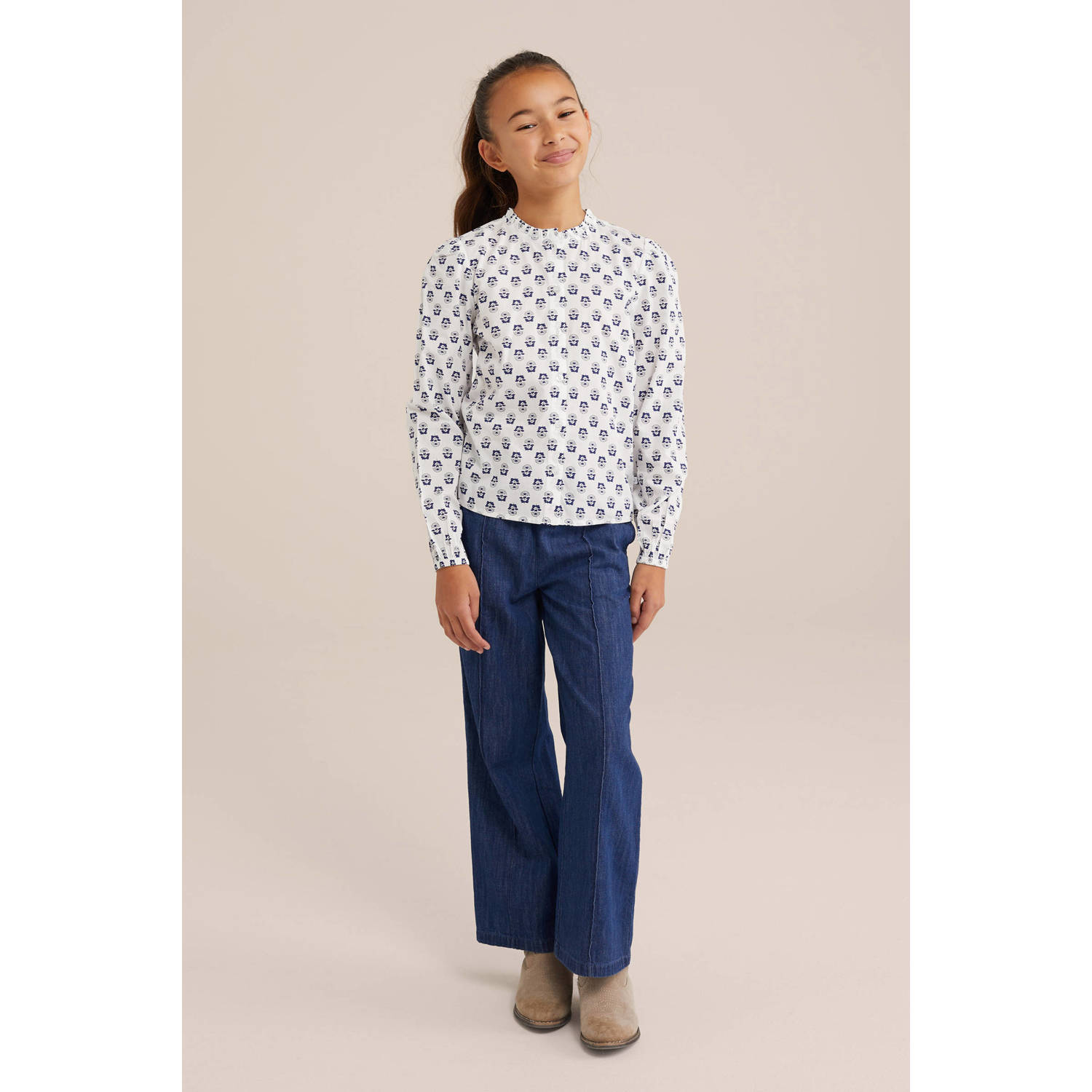 WE Fashion blouse donkerblauw