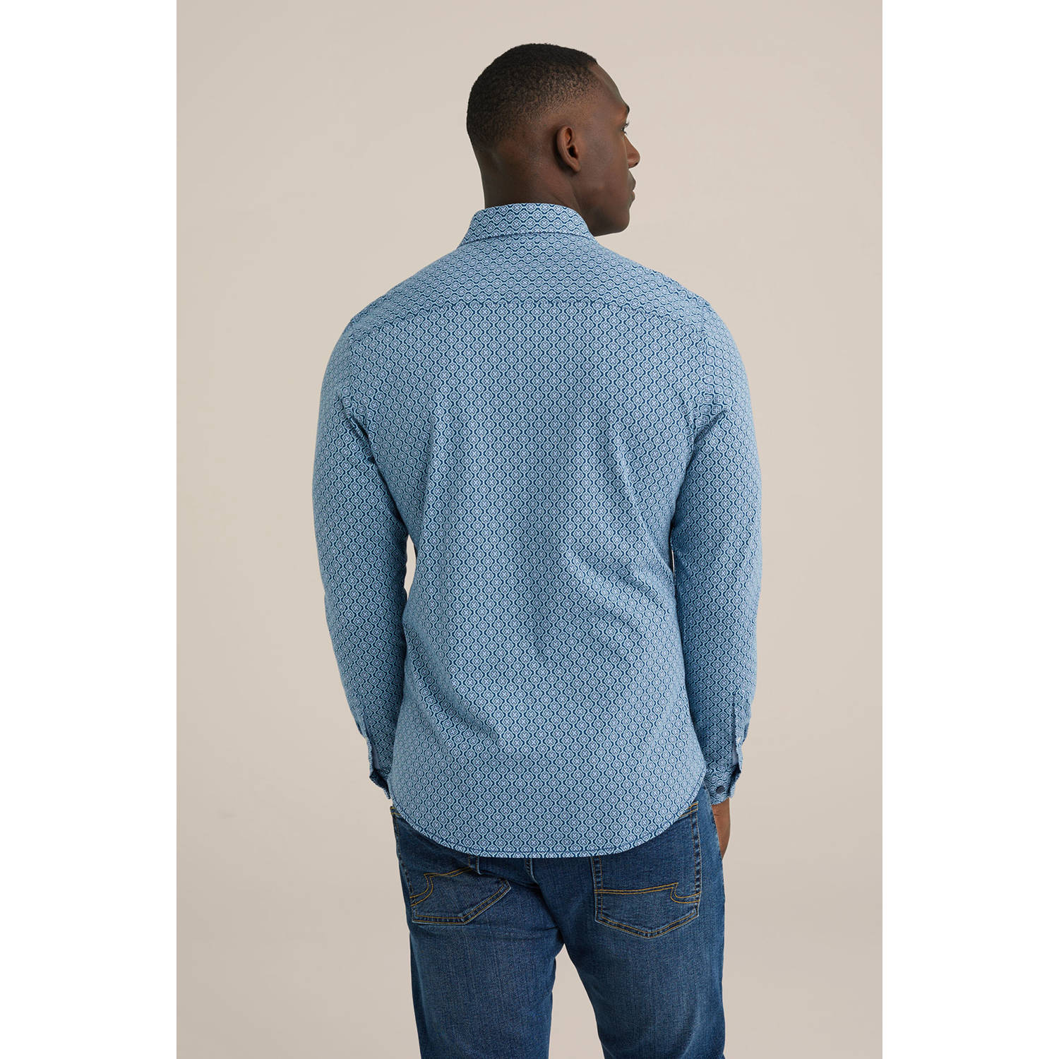 WE Fashion casual overhemd blauw