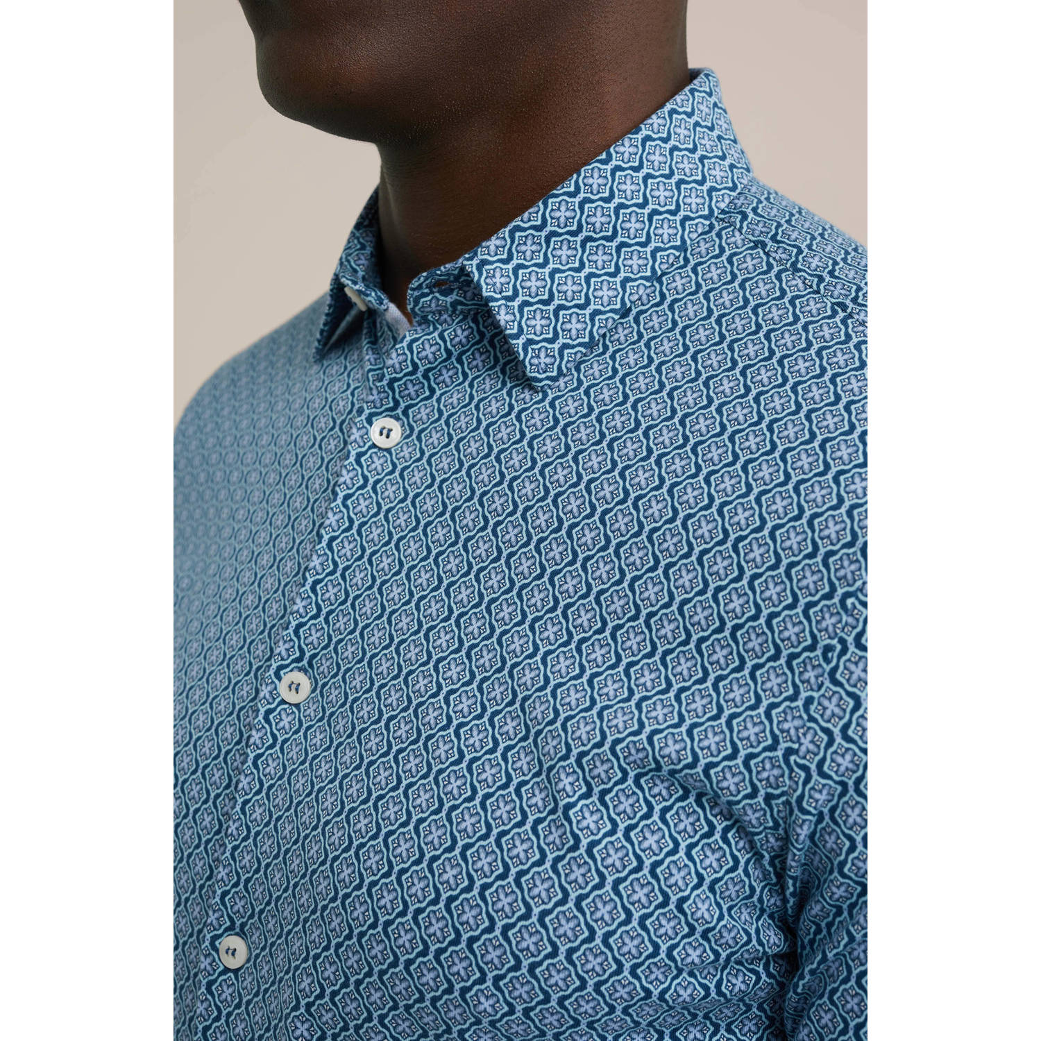 WE Fashion casual overhemd blauw