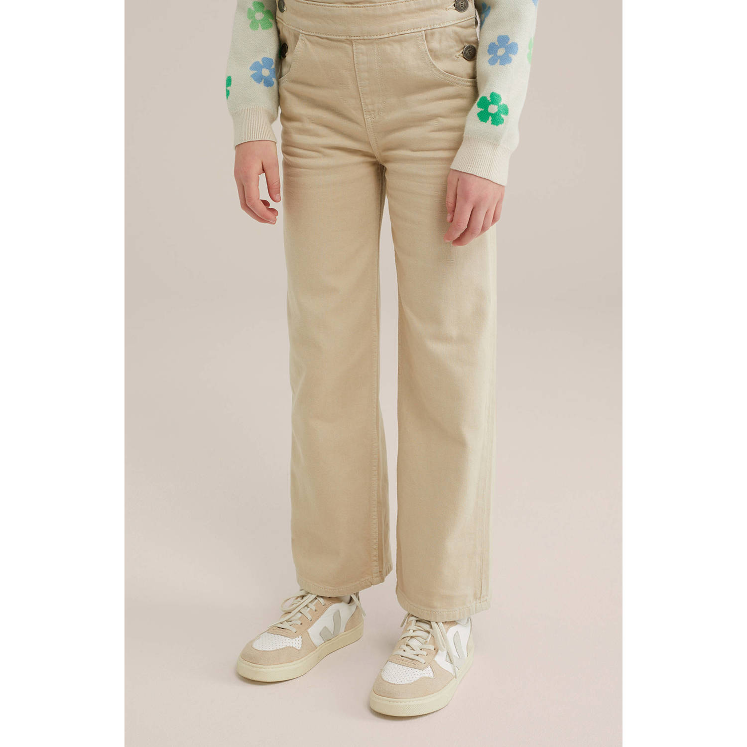 WE Fashion Blue Ridge loose tuinbroek beige