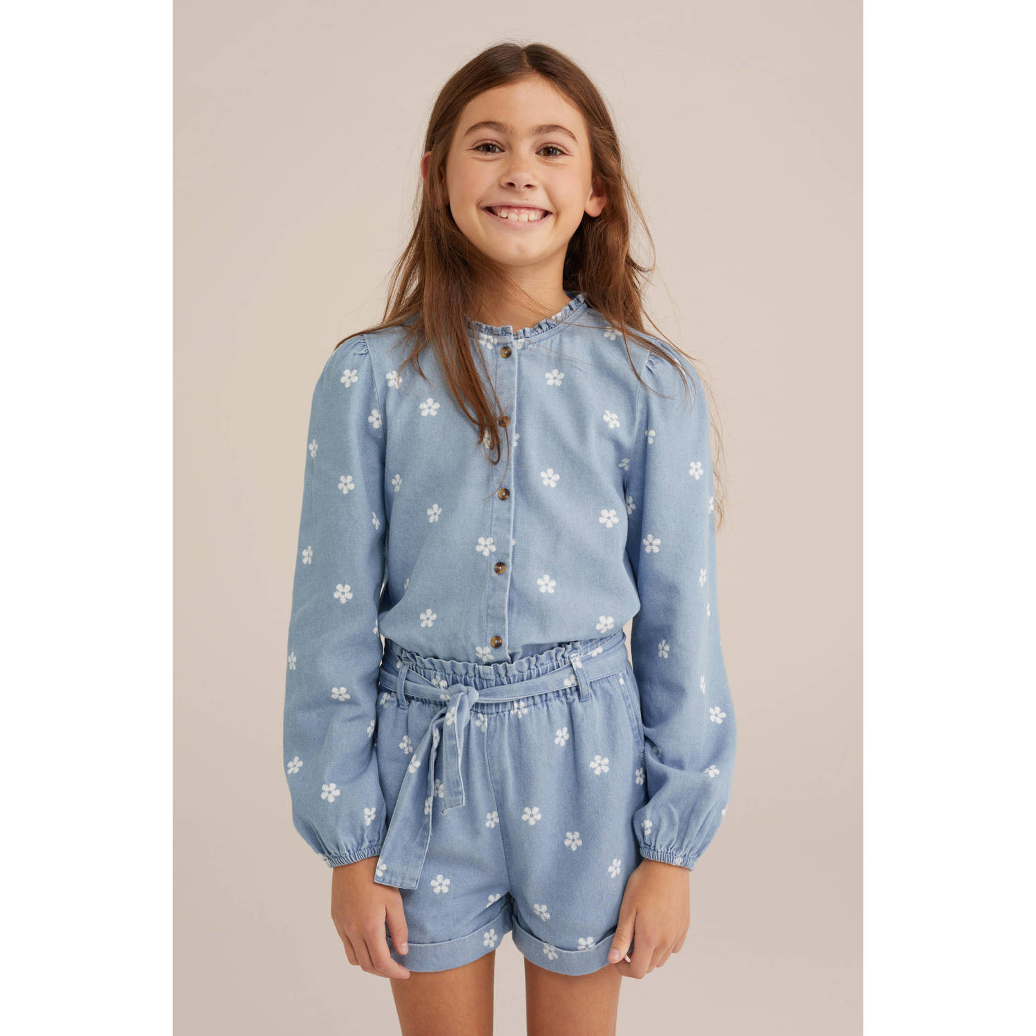 WE Fashion Blue Ridge blouse light blue denim