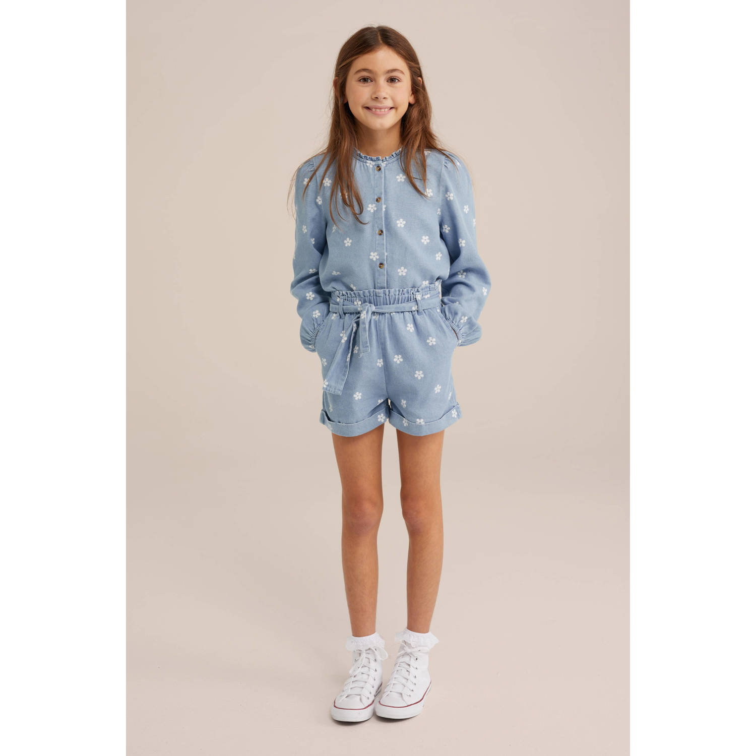 WE Fashion Blue Ridge blouse light blue denim