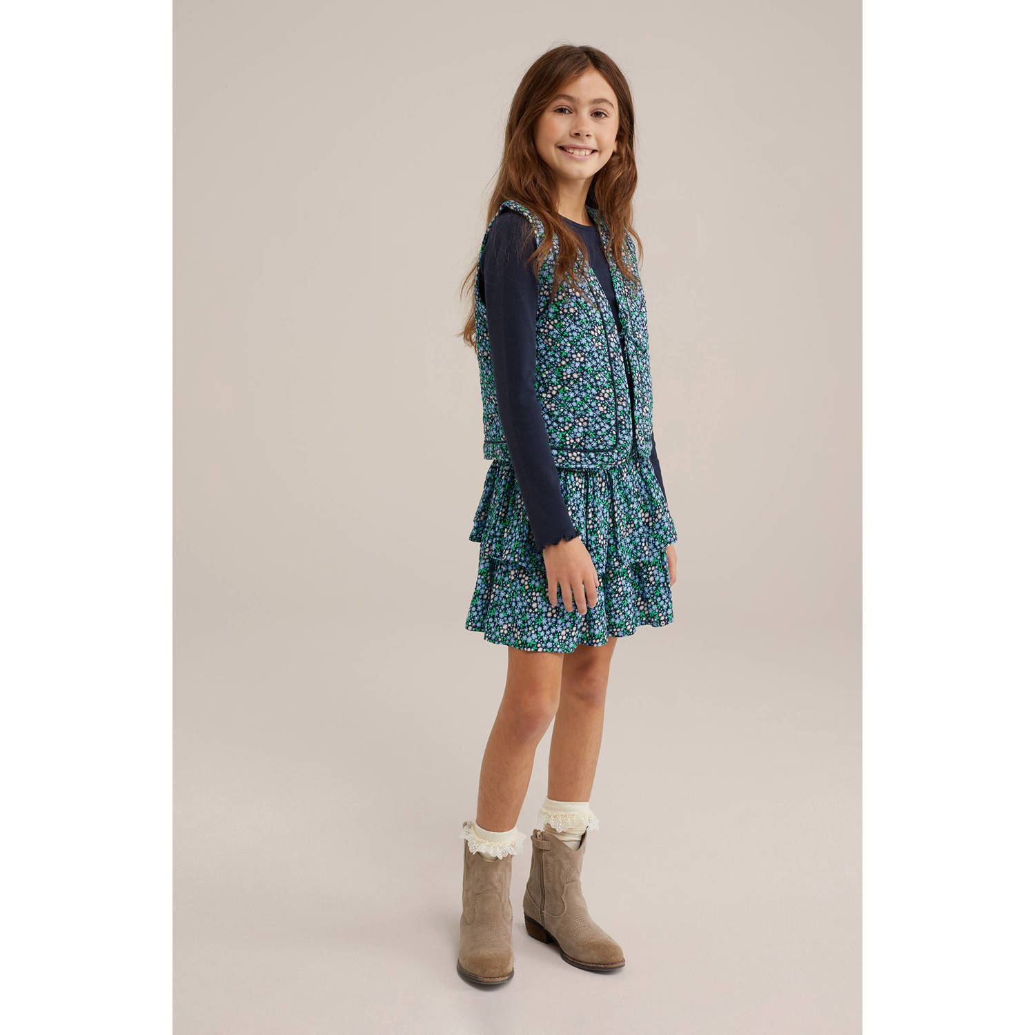 WE Fashion gilet donkerblauw