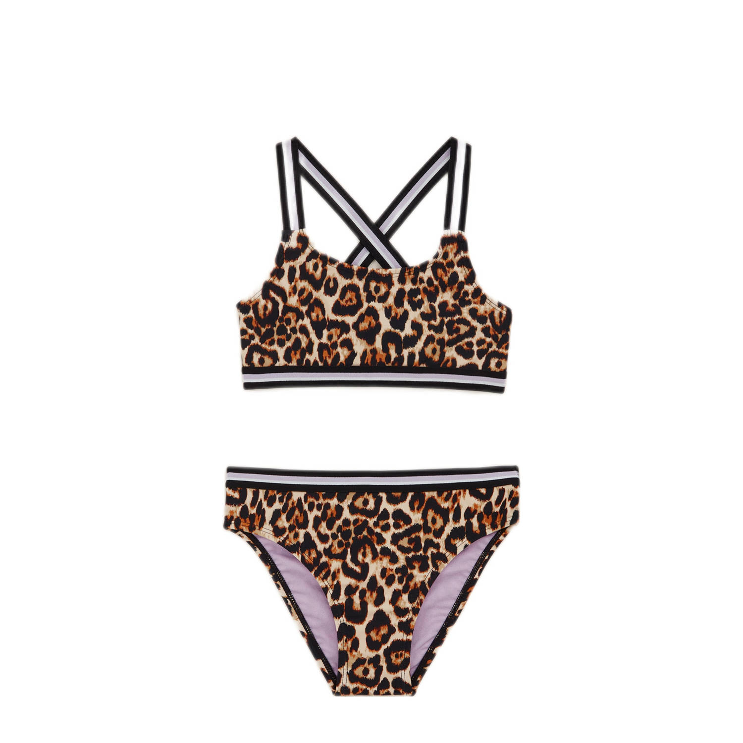 WE Fashion bikini beige bruin zwart