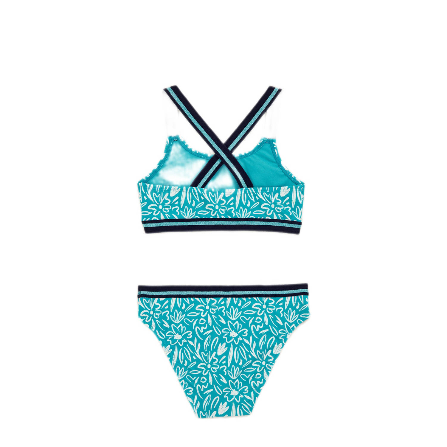 WE Fashion bikini blauw wit