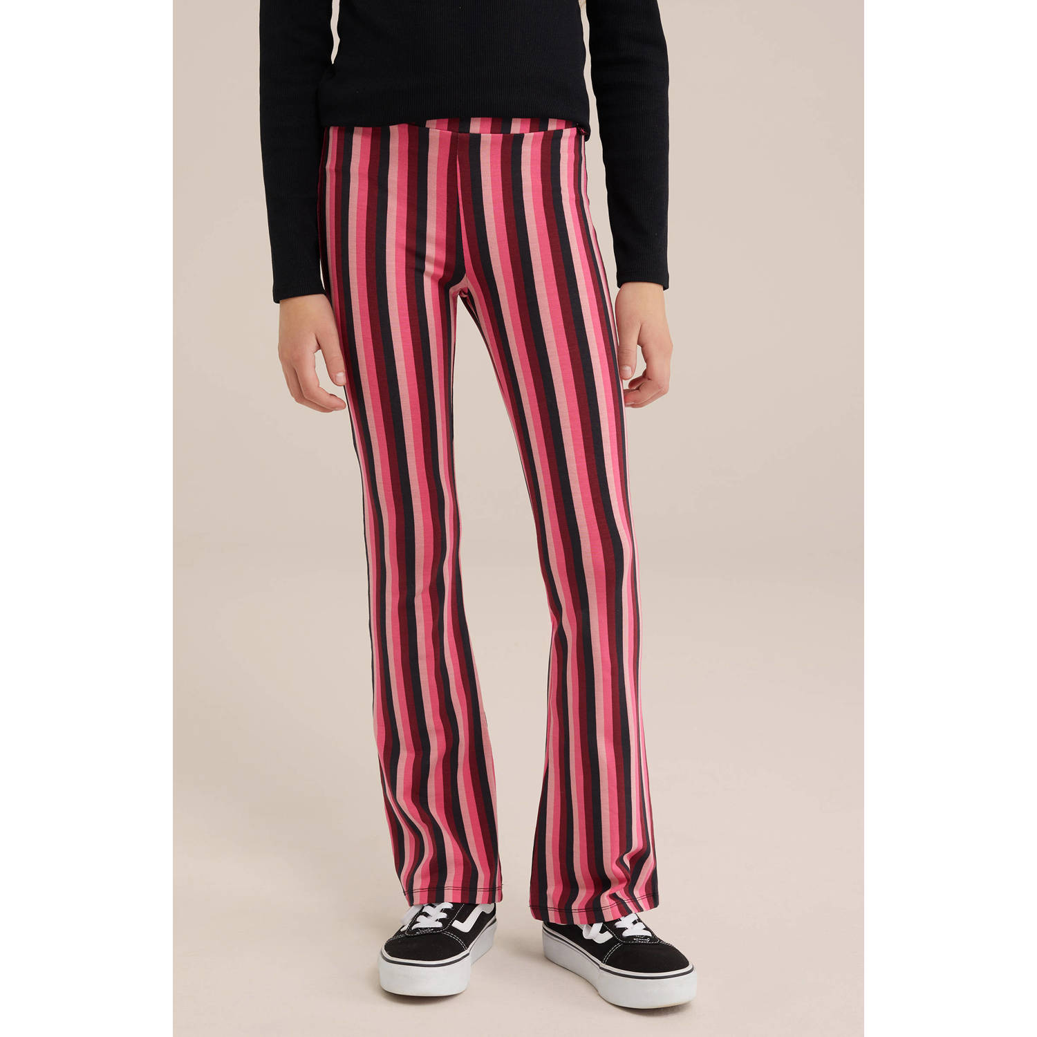 WE Fashion flared broek roze
