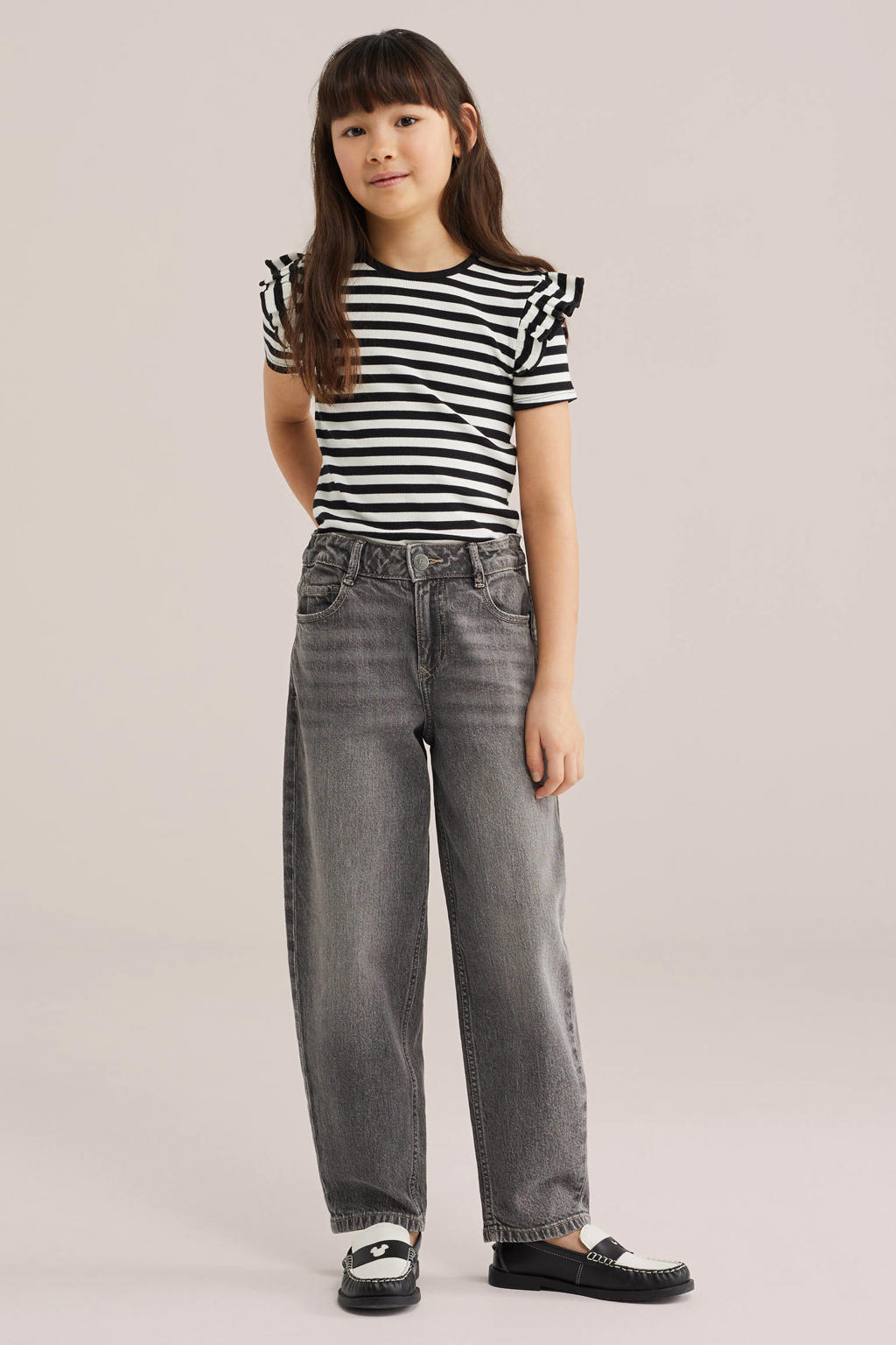 WE Fashion T-shirt zwart/wit