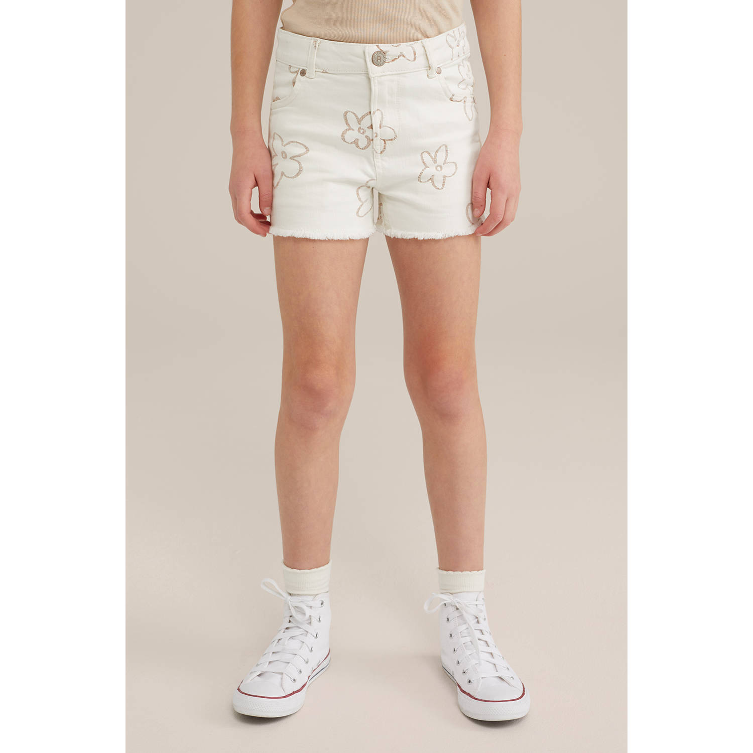 WE Fashion Blue Ridge slim denim short ecru