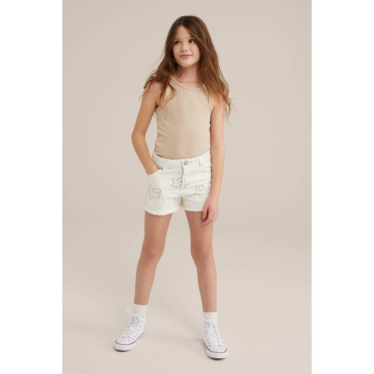 WE Fashion Blue Ridge slim denim short ecru