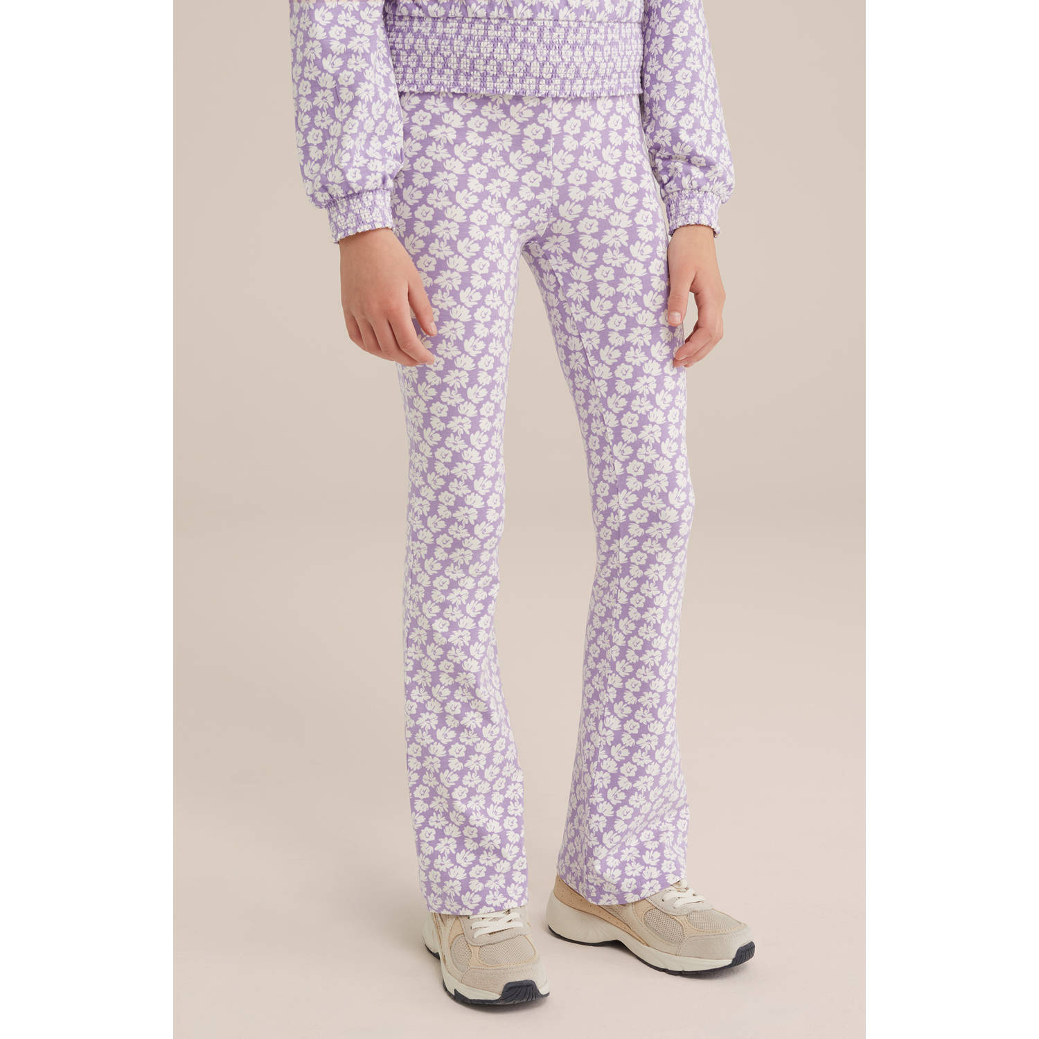 WE Fashion flared broek paars