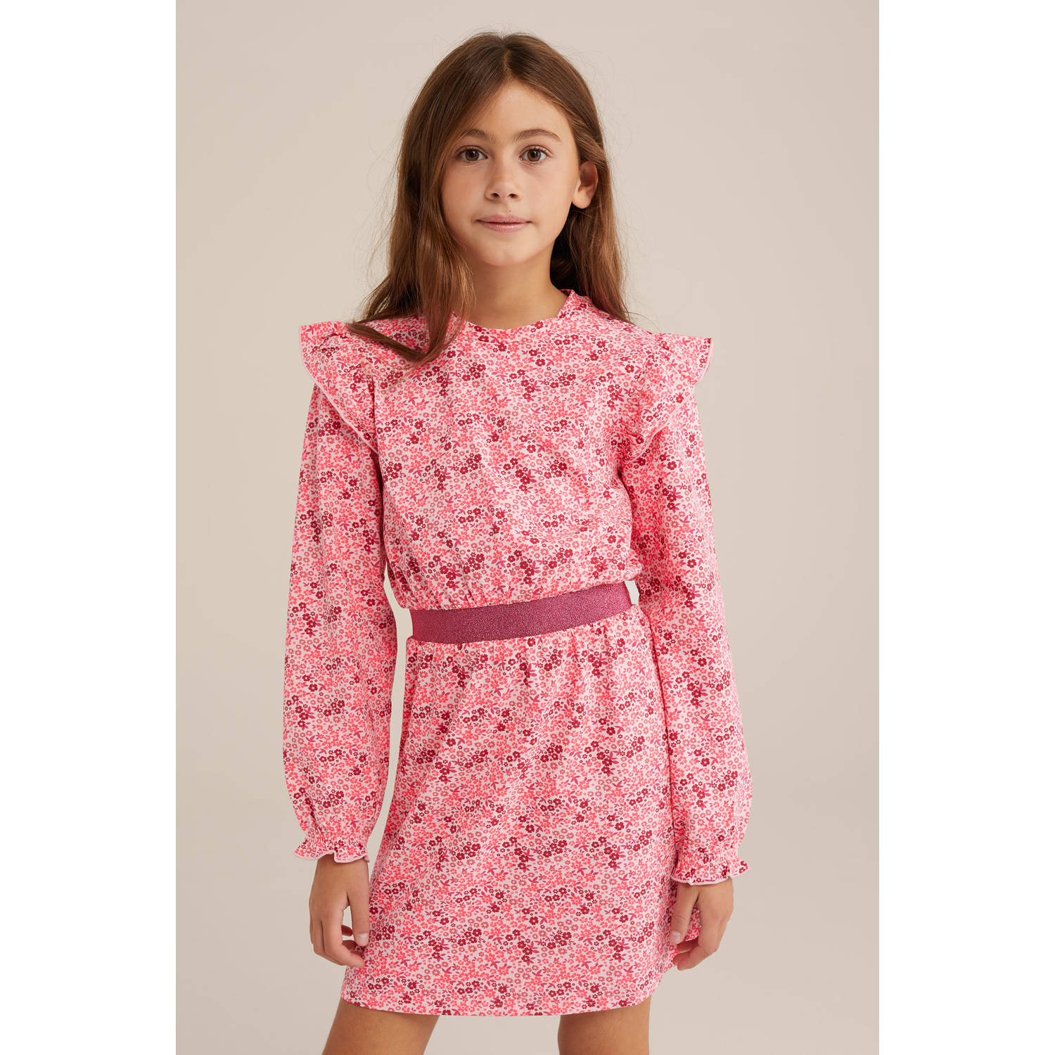 WE Fashion korte jurk roze