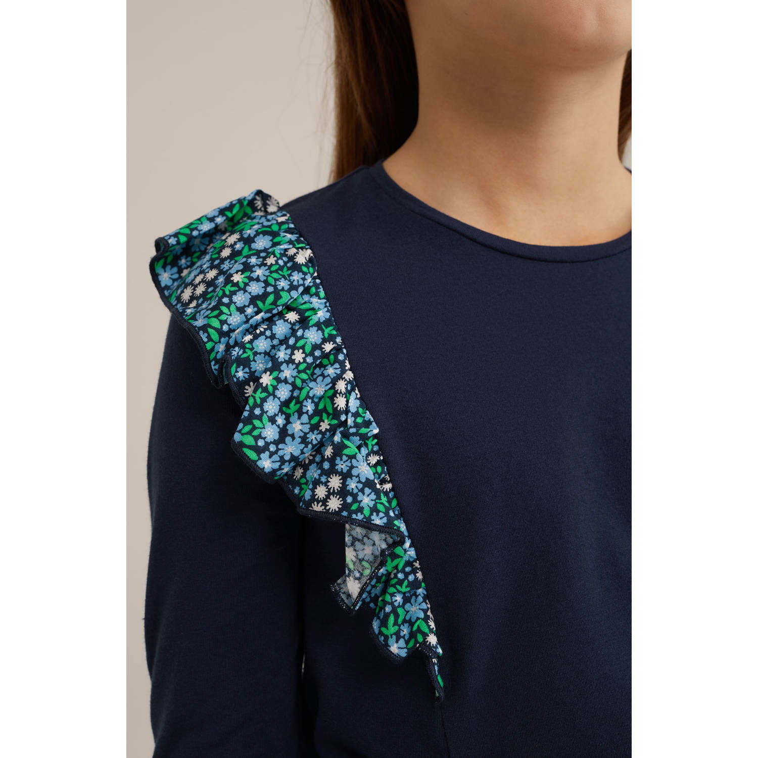 WE Fashion longsleeve donkerblauw