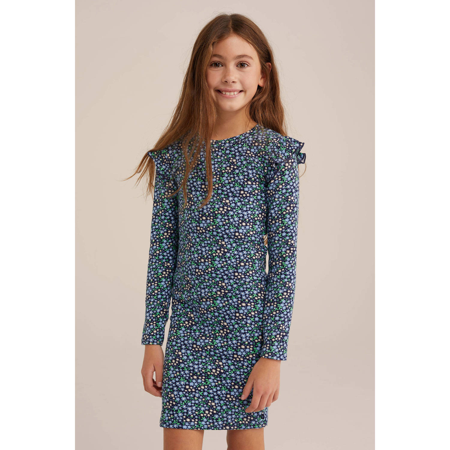 WE Fashion korte jurk donkerblauw