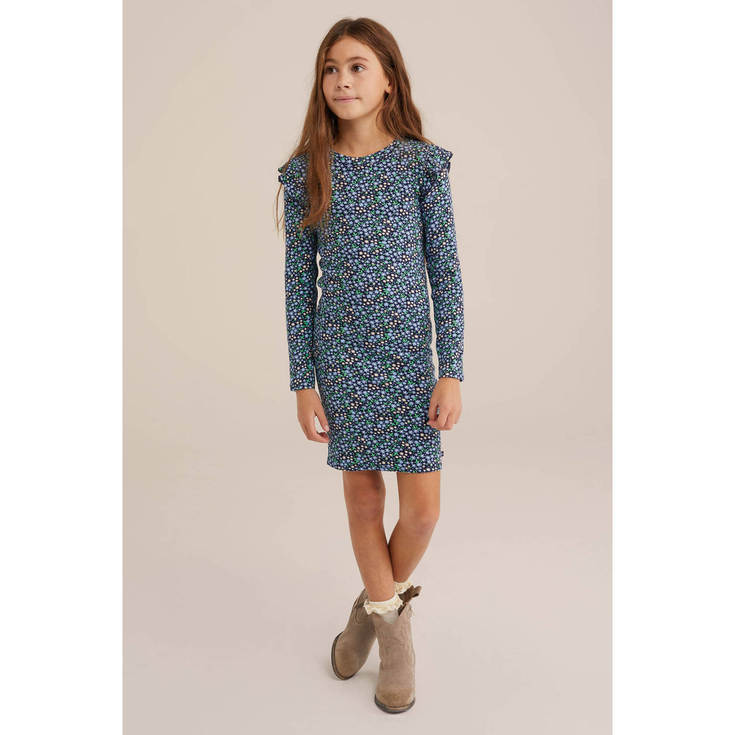 WE Fashion korte jurk donkerblauw